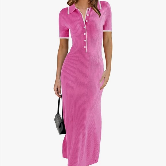 Pink bodycon maxi dress - Picture 2 of 2